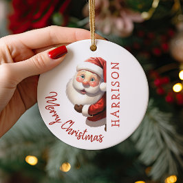 Ornamento De Cerâmica Natal Personalizado de Papai Noel para Crianças