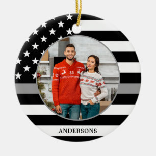 Ornamento De Cerâmica Natal Personalizado de Prata da Linha de Cinzas Fi