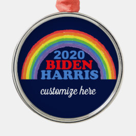 Ornamento De Cerâmica Natal Personalizado Do Biden Harris 2020 Rainbow