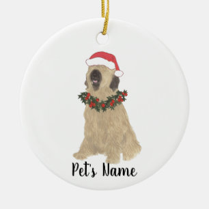 Ornamento De Cerâmica Natal Personalizado do Briard