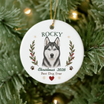 Natal Personalizado do Cachorro Husky