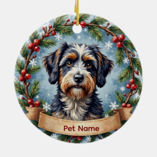 Ornamento De Cerâmica Natal Personalizado do Cão de Água Português