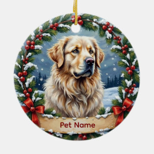 Ornamento De Cerâmica Natal Personalizado do Grande Pirenéus