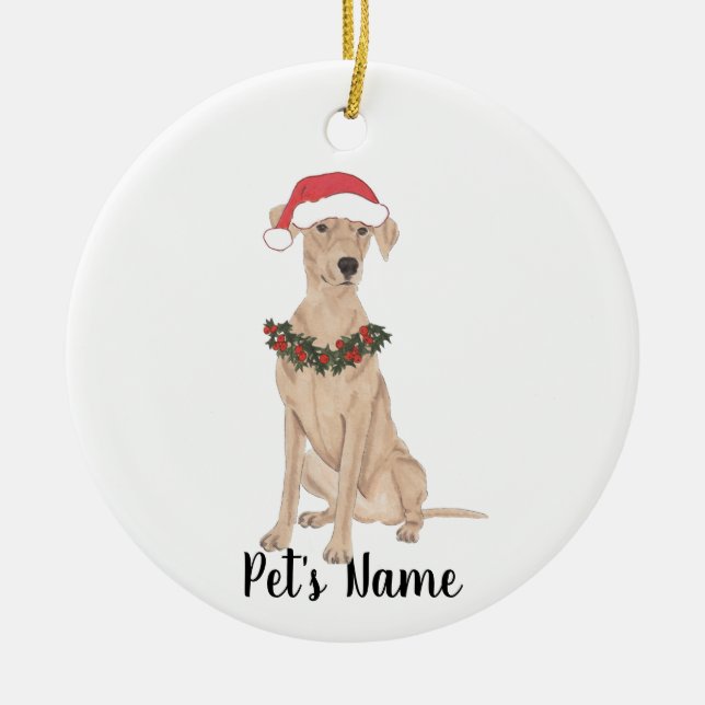 Ornamento De Cerâmica Natal Personalizado do Pinscher Alemão (Frente)