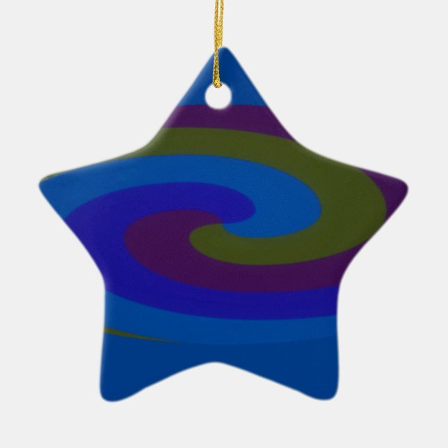 Ornamento De Cerâmica Natal personalizado em forma de estrela (Frente)