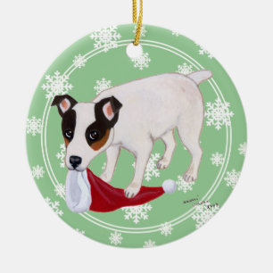 Ornamento De Cerâmica Natal personalizado Jack Russell Terrier