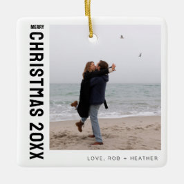 Ornamento De Cerâmica Natal Personalizado Moderno e Minimalista