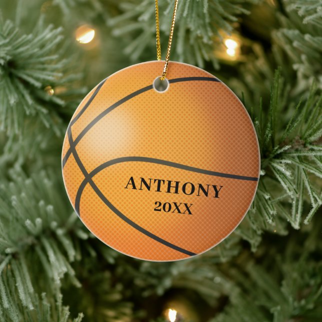 Ornamento De Cerâmica Natal personalizado para basquete (Árvore)