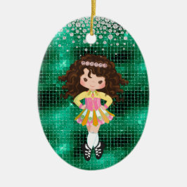 Ornamento De Cerâmica Natal personalizado para Dança Brunette