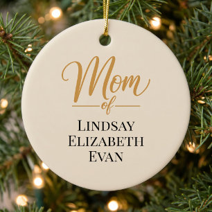 Ornamento De Cerâmica Natal Personalizado para Mãe Elegante