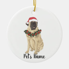 Ornamento De Cerâmica Natal Personalizado para Mastiff