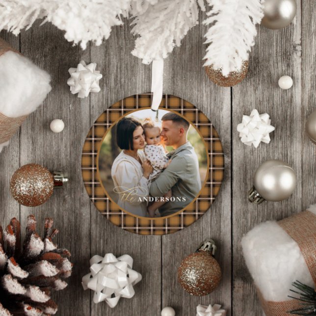 Ornamento De Cerâmica Natal personalizado tradicional do tartan da mosta (Criador carregado)