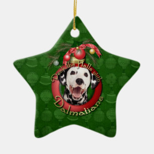 Ornamento De Cerâmica Natal - plataforma os salões - Dalmatians