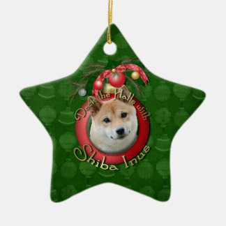 Ornamento De Cerâmica Natal - plataforma os salões - Shiba Inu