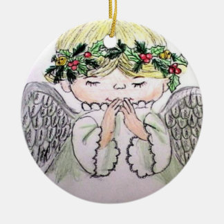 Ornamento De Cerâmica Natal praying do anjo
