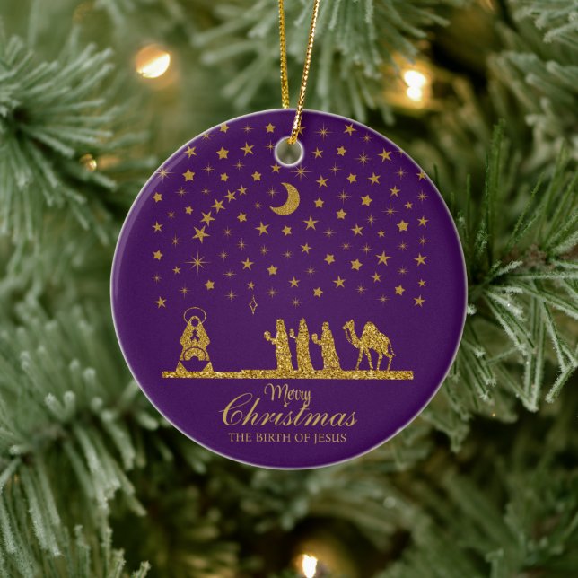 Ornamento De Cerâmica Natal religioso, Nascimento de Jesus, Três Rei (Árvore)