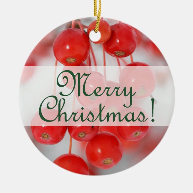 Ornamento De Cerâmica Natal retro alegre feito sob encomenda 2016 com (Frente)