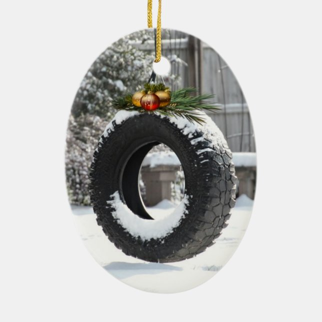 Ornamento De Cerâmica Natal rural (Verso)