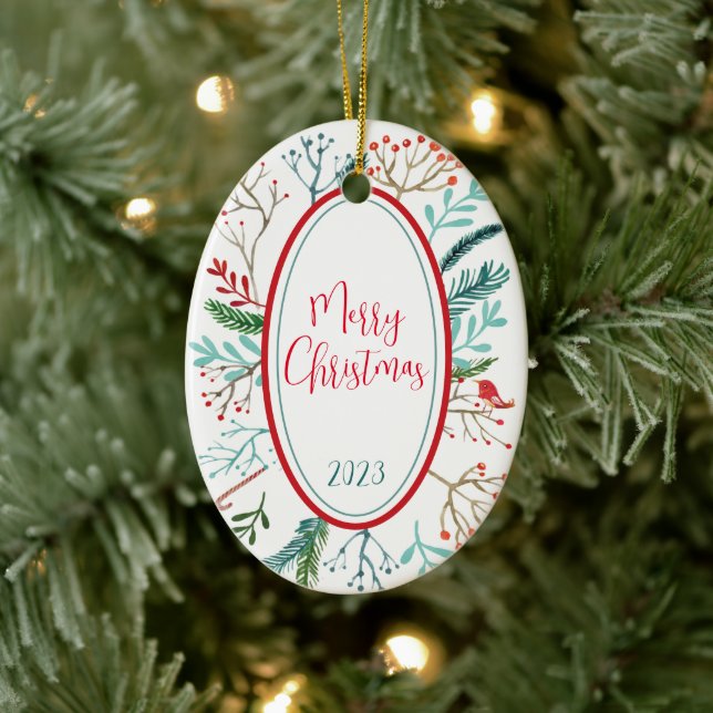 Ornamento De Cerâmica Natal Russo Natural (Árvore)