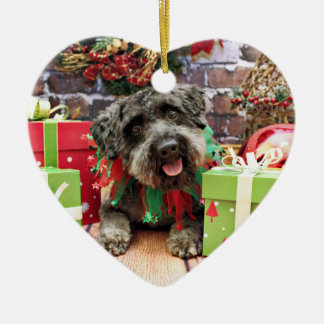 Ornamento De Cerâmica Natal - Schnoodle - Dexter