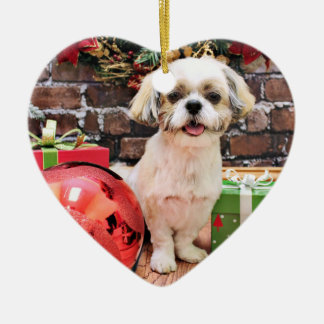 Ornamento De Cerâmica Natal - Shih Tzu - Marley