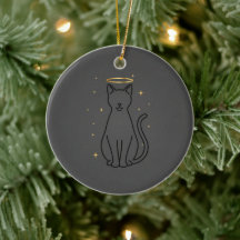 Natal Silhueta de Gato Minimalista