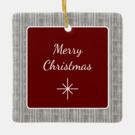 Ornamento De Cerâmica Natal Simples para a Família de Madeira Rústica