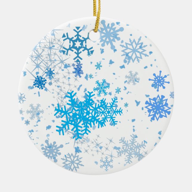 Ornamento De Cerâmica Natal Snowfall (Frente)