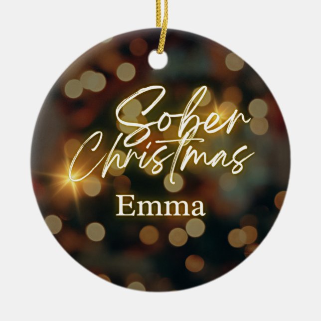 Ornamento De Cerâmica Natal sóbrio personalizado (Frente)
