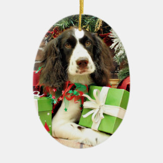 Ornamento De Cerâmica Natal - Spaniel de Springer inglês - Kinzie
