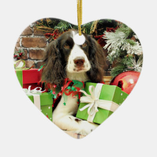 Ornamento De Cerâmica Natal - Spaniel de Springer inglês - Kinzie