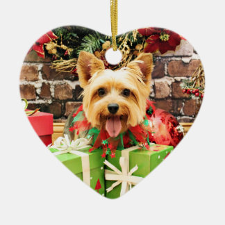 Ornamento De Cerâmica Natal - Terrier de seda - Haley