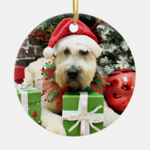 Ornamento De Cerâmica Natal - Terrier Wheaten - Bailey