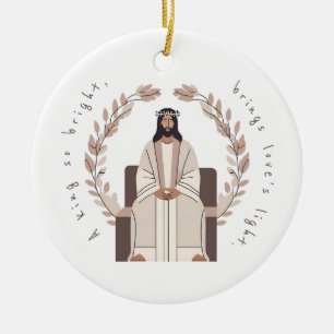 Ornamento De Cerâmica Natal Um rei tão brilhante Jesus Neutros