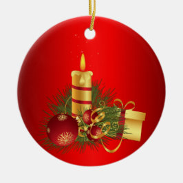 Ornamento De Cerâmica Natal Vermelho