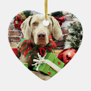Ornamento De Cerâmica Natal - Weimaraner - Lucy