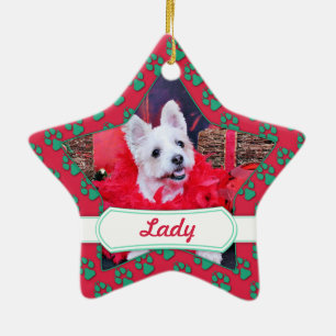 Ornamento De Cerâmica Natal - WestieJack - senhora