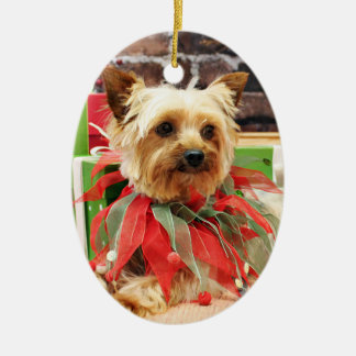 Ornamento De Cerâmica Natal - Yorkie - Kinsey