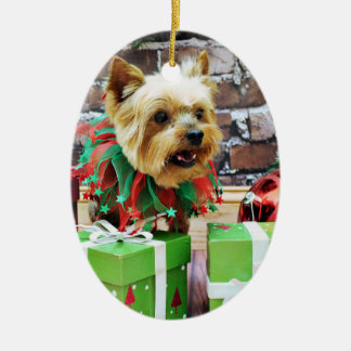 Ornamento De Cerâmica Natal - Yorkie - Willie
