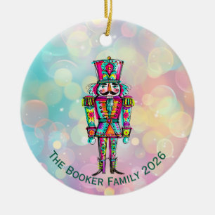 Ornamento De Cerâmica Natalista de Noz Pink Rainbow Pride Natal