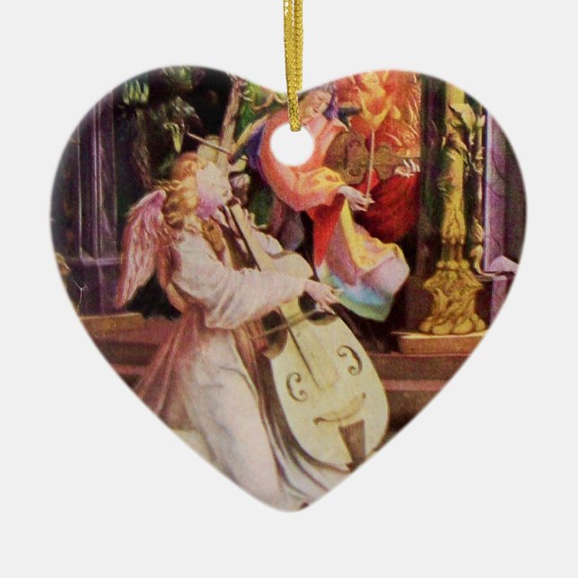 ORNAMENTO DE CERÂMICA NATIVIDADE COM ANJOS - MÁGICA DO NATAL (Frente)