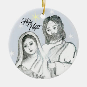 Ornamento De Cerâmica Natividade natalícia Sagrada Noite Cerâmica Orname