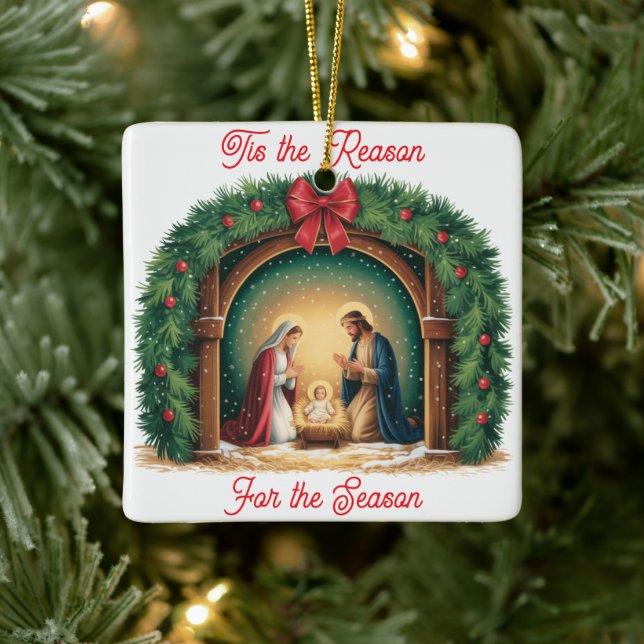 Ornamento De Cerâmica Nativity Ornament (Árvore)