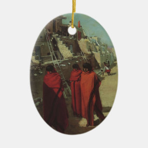 Ornamento De Cerâmica Nativo americano do vintage, povoado indígeno do