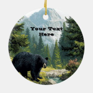 Ornamento De Cerâmica Nature Urso Preto