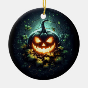 Ornamento De Cerâmica Natureza assustadora brilhando Abóbora-das-Hallowe