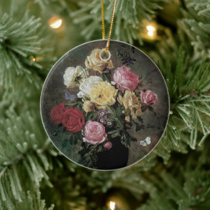 Ornamento De Cerâmica Natureza Morta com Flores em Vaso por Olaf Hermans