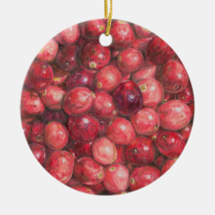 Ornamento De Cerâmica Natureza-Morta de Cranberries