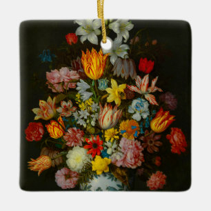 Ornamento De Cerâmica Natureza Morta de Flores em um Vaso Wan-Li