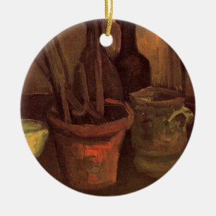 Ornamento De Cerâmica Natureza Morta Pincéis em Pote por Vincent van Gog